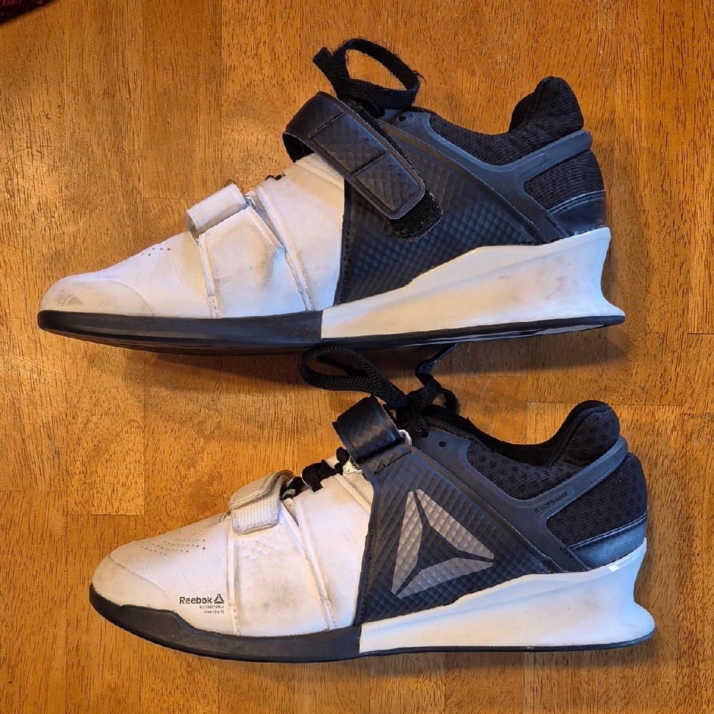 Reebok Black and White Athletic Shoes Lifters